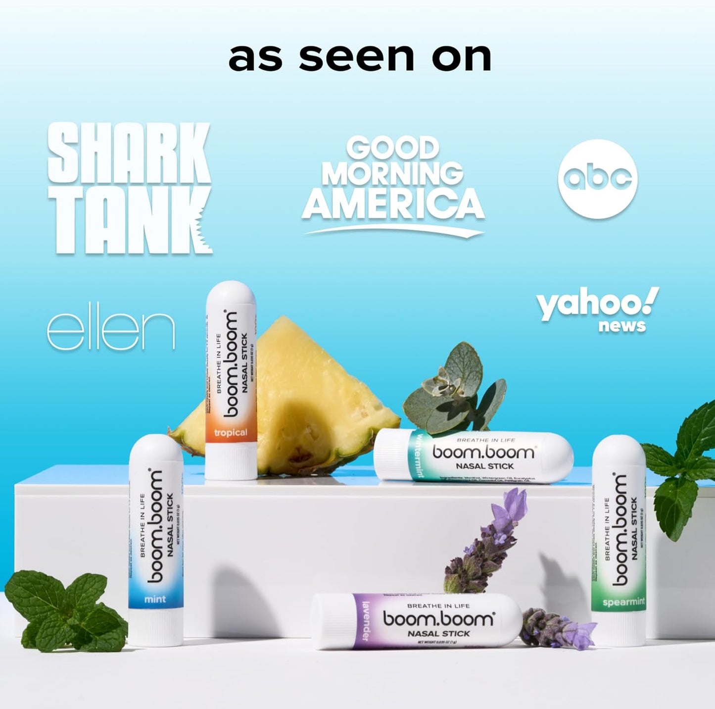 Nasal Stick | Vapor Flow Technology | Cool Refreshing Sensation | Natural Mood Boost | Simple Ingredients | Essential Oils + Menthol Inhaler (Mint, Wintermint, Tropical, Spearmint)