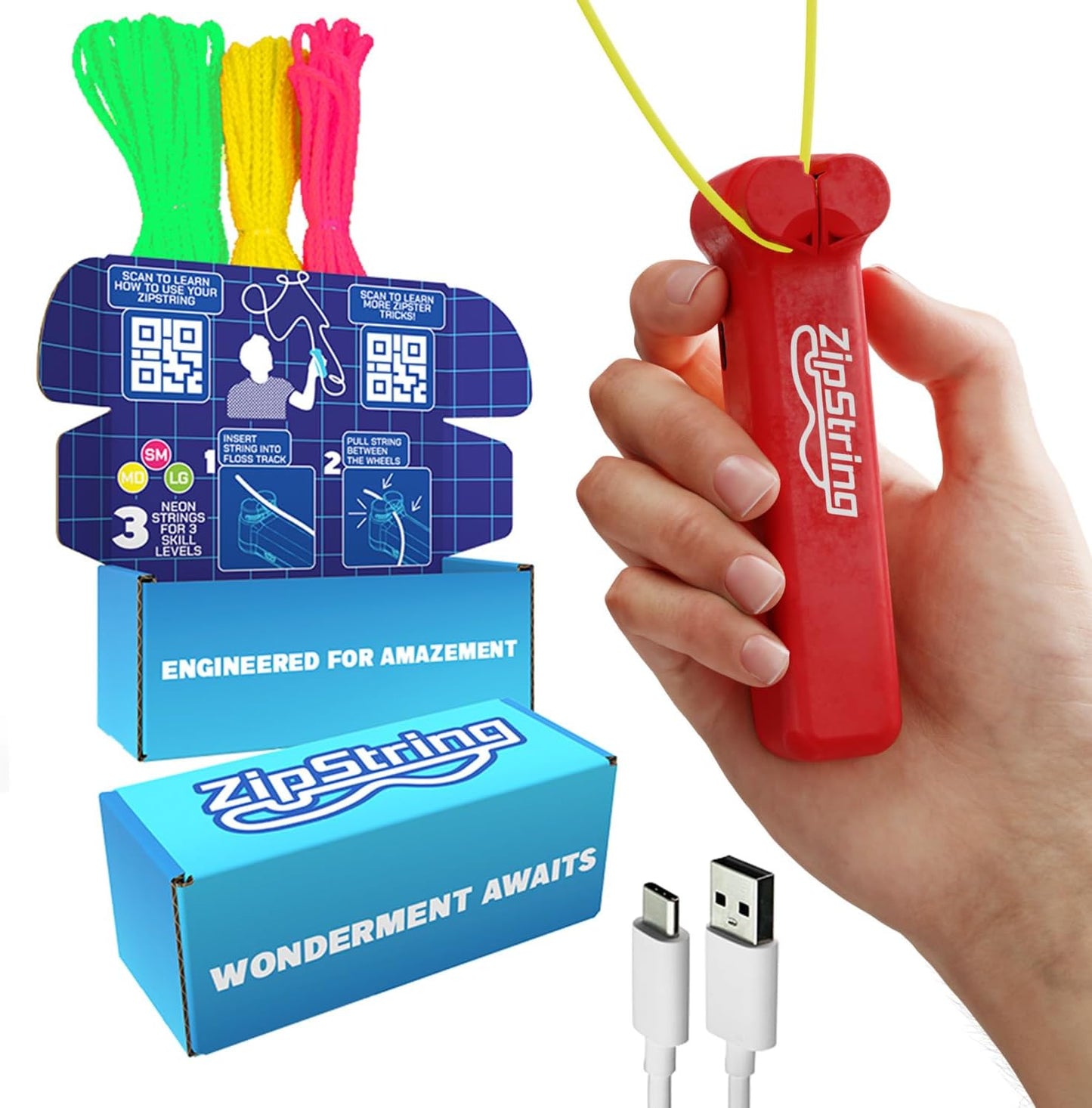 Original - as Seen on Shark Tank - Classic Rope Launcher Toy, Perfect for Kids & Adults - Fly a String Loop in the Air for Endless Tricks & Fun, Wonderment Awaits, Bold Blue
