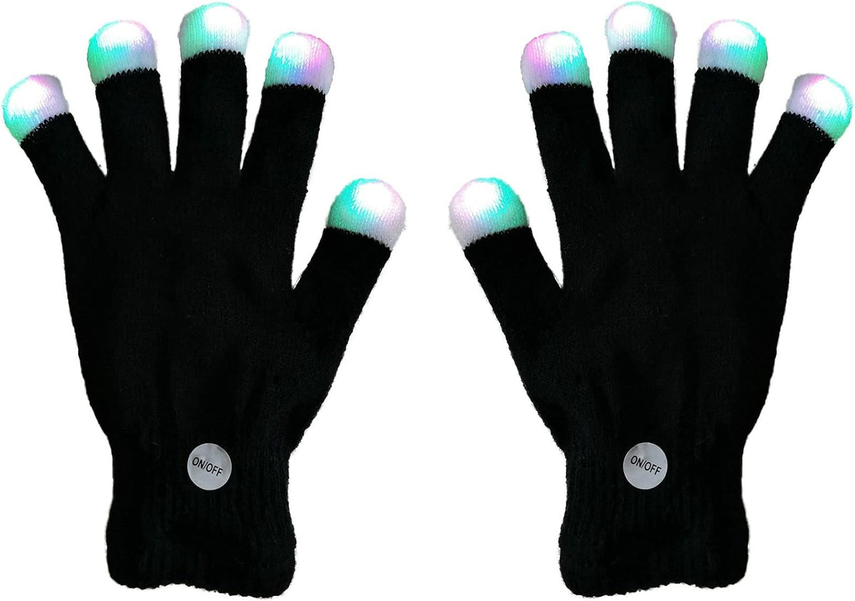 7 Colors Light Show LED Gloves Rave Light Finger Lighting Flashing Glow Mittens