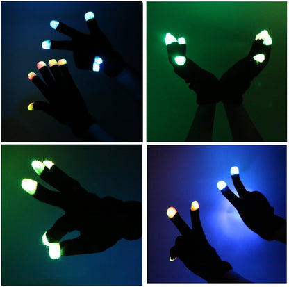 7 Colors Light Show LED Gloves Rave Light Finger Lighting Flashing Glow Mittens