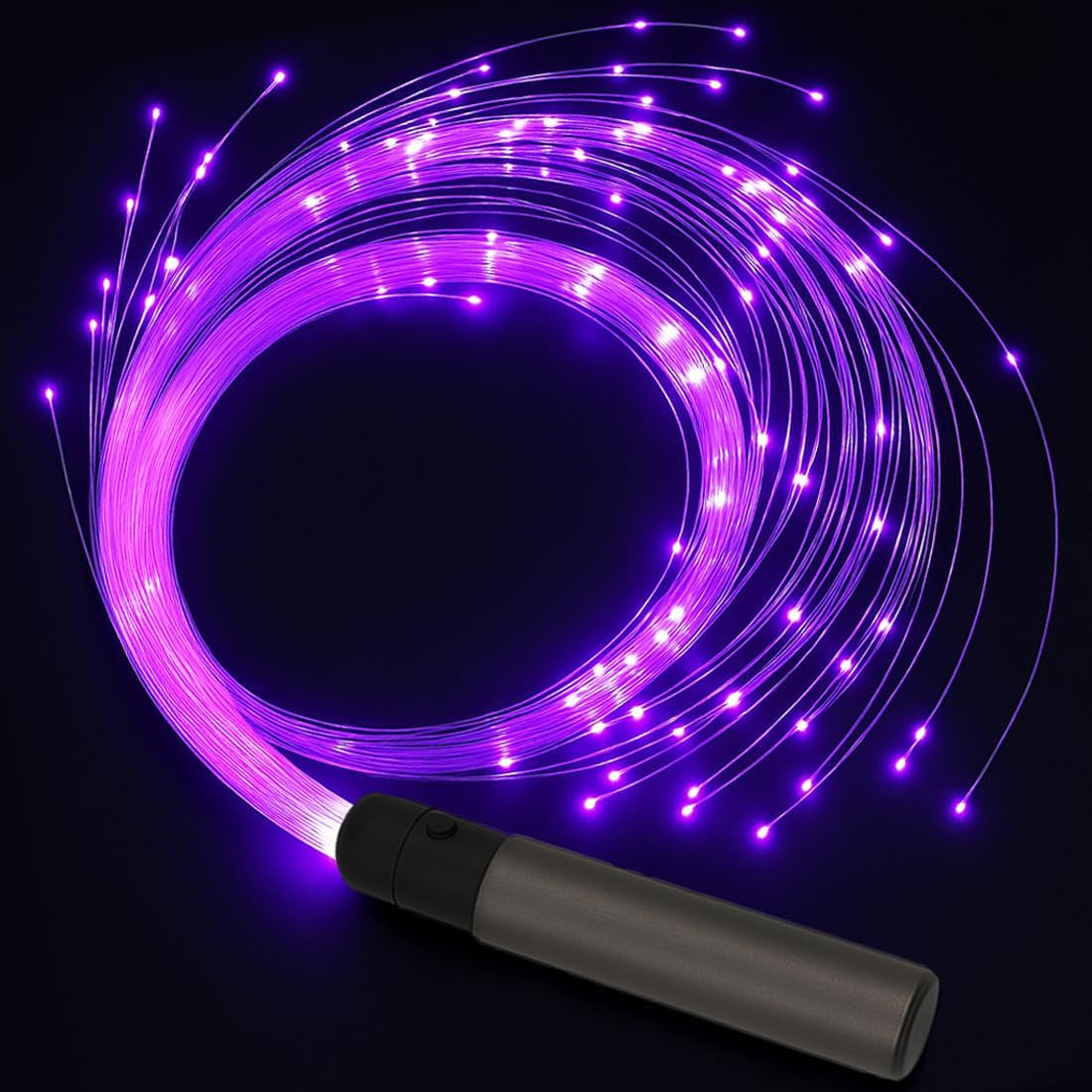 Fiber Optic Whip LED Whips:  6Ft Rechargeable LED Whip Lights for Dance with 7 Colors and 5 Glow Modes, Flow Toy Rave Light Accessories for Dancing, Party, Gift