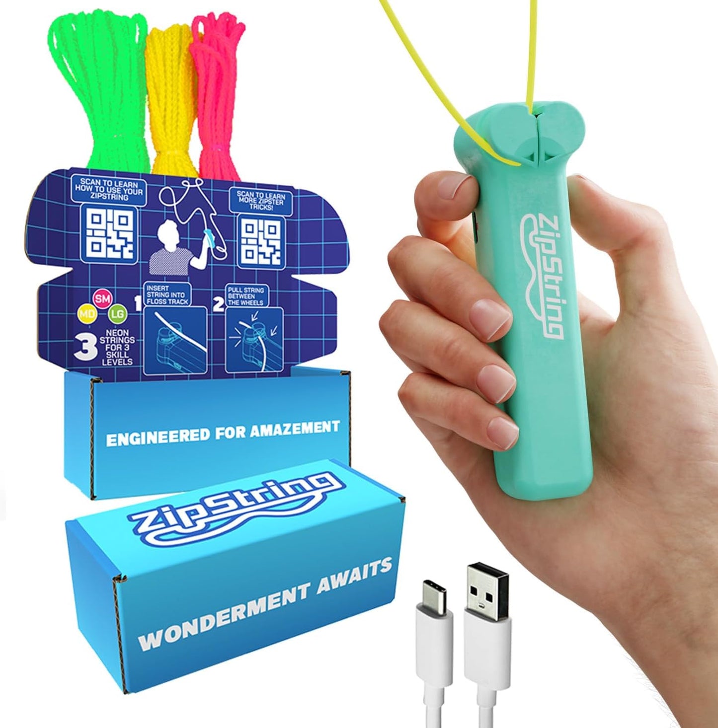 Original - as Seen on Shark Tank - Classic Rope Launcher Toy, Perfect for Kids & Adults - Fly a String Loop in the Air for Endless Tricks & Fun, Wonderment Awaits, Bold Blue