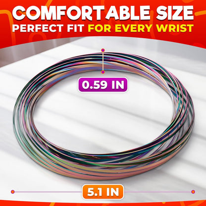 2 Pcs Flow Ring Spinner Ring Arm Toy - 5.1" Color - Changing Fidget Flow Toy with a Pleasant Smooth Surface, Easter Basket Stuffers Addition - Entertaining Geometric Magic Bracelet with Calming Effect