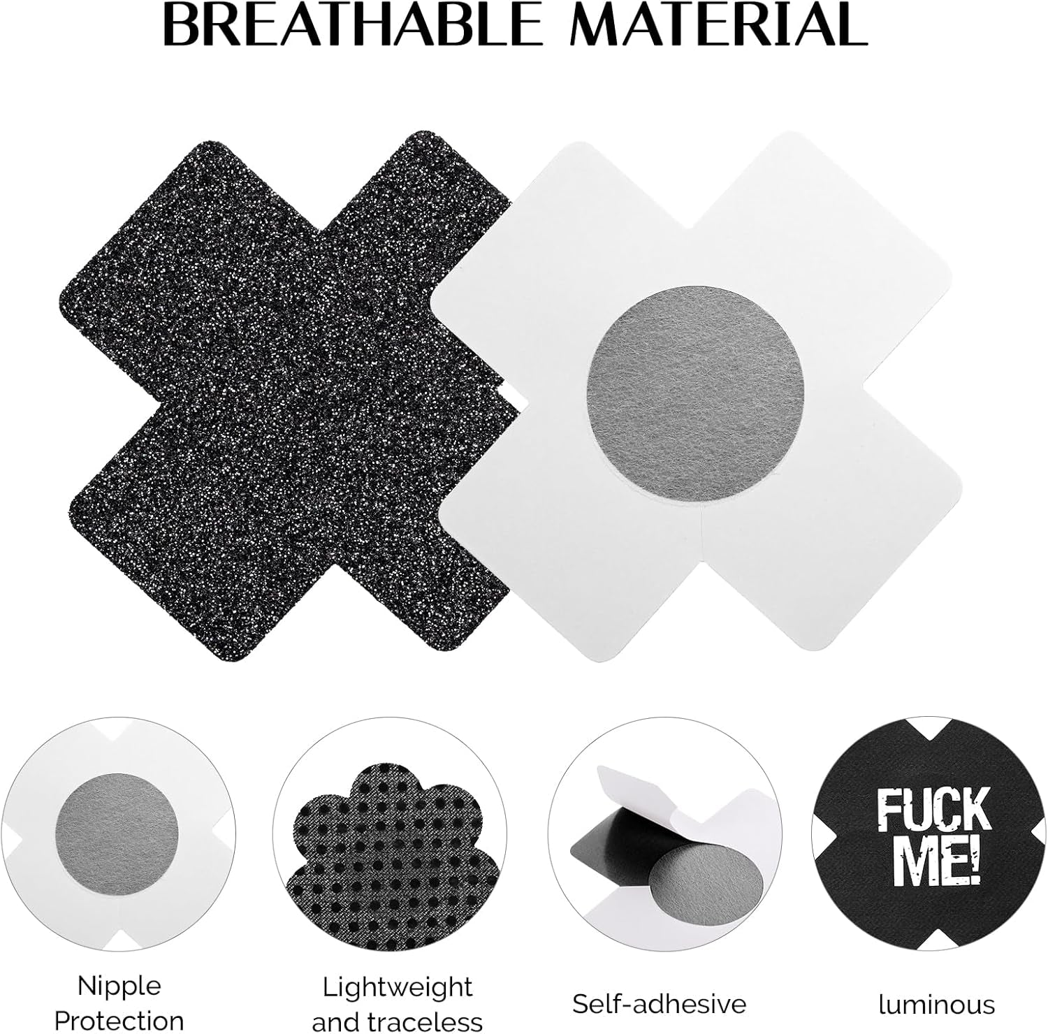 Glitters Pasties Rave Pack Nipple Covers Stickers Disposable Sticky Breast Petals Bra for Women Rave Outfit Party