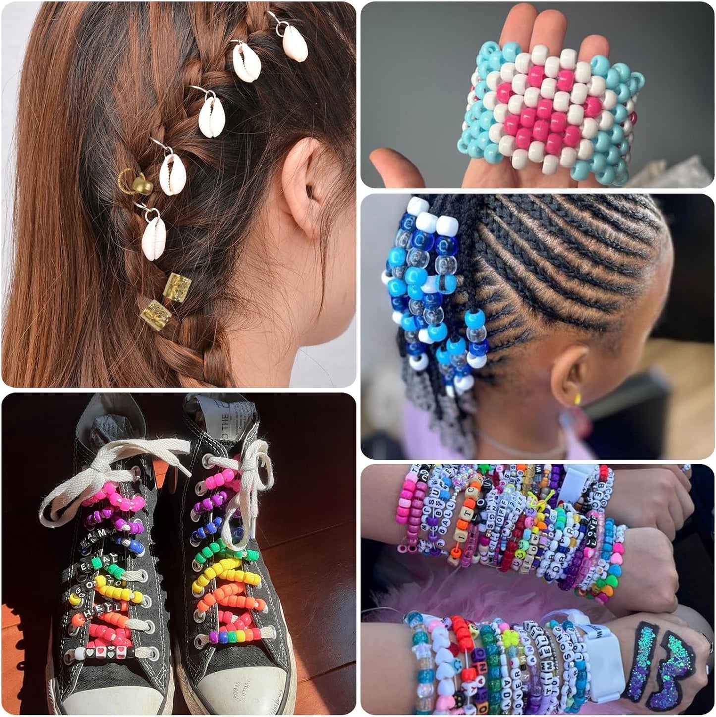 4000Pcs Pony Beads Friendship Bracelet Making Kit Included 96 Colors Kandi Bead,Letter Beads,Beads for Bracelet Making Kit DIY Crafts
