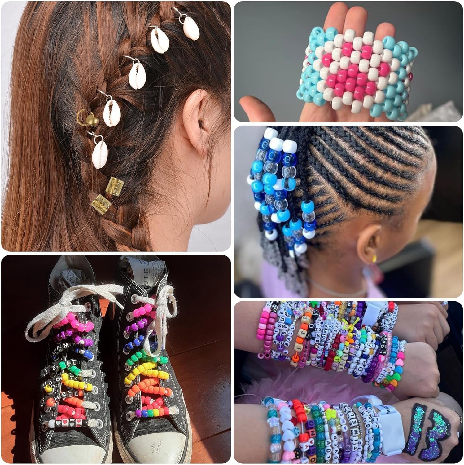 4000Pcs Pony Beads Friendship Bracelet Making Kit Included 96 Colors Kandi Bead,Letter Beads,Beads for Bracelet Making Kit DIY Crafts