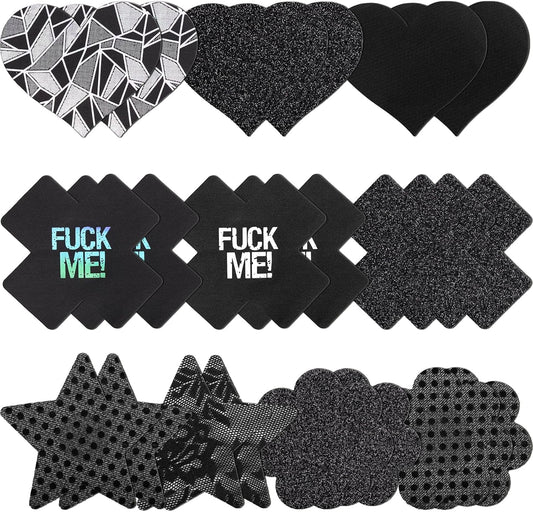 Glitters Pasties Rave Pack Nipple Covers Stickers Disposable Sticky Breast Petals Bra for Women Rave Outfit Party
