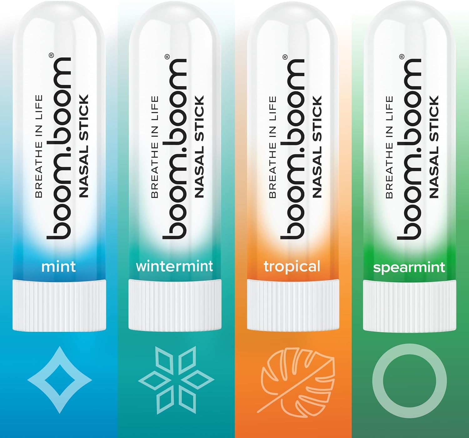 Nasal Stick | Vapor Flow Technology | Cool Refreshing Sensation | Natural Mood Boost | Simple Ingredients | Essential Oils + Menthol Inhaler (Mint, Wintermint, Tropical, Spearmint)