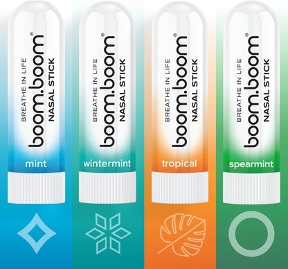 Nasal Stick | Vapor Flow Technology | Cool Refreshing Sensation | Natural Mood Boost | Simple Ingredients | Essential Oils + Menthol Inhaler (Mint, Wintermint, Tropical, Spearmint)
