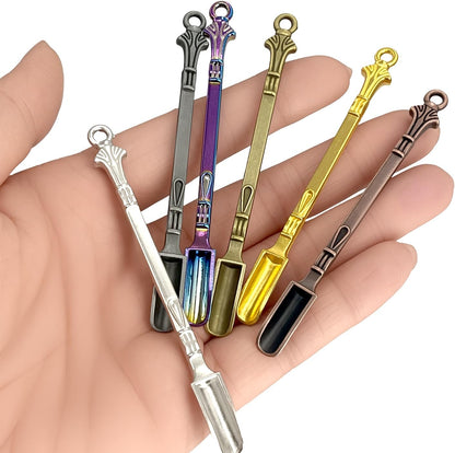 18-Pack Mini Spoons, 3-Inch Metal Tiny Shovels, Small Medicine Spoons for Home Kitchen Spices, Necklace Charms Pendants DIY Craft Making (6 Colors)