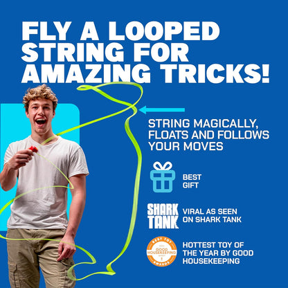 Original - as Seen on Shark Tank - Classic Rope Launcher Toy, Perfect for Kids & Adults - Fly a String Loop in the Air for Endless Tricks & Fun, Wonderment Awaits, Bold Blue