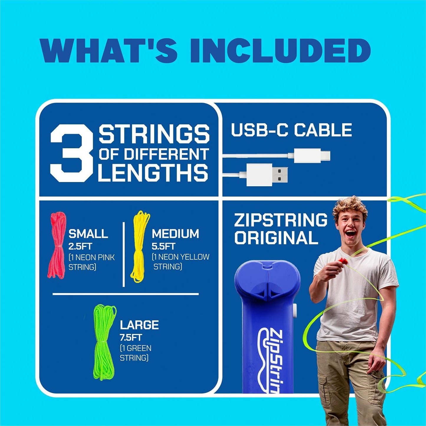 Original - as Seen on Shark Tank - Classic Rope Launcher Toy, Perfect for Kids & Adults - Fly a String Loop in the Air for Endless Tricks & Fun, Wonderment Awaits, Bold Blue
